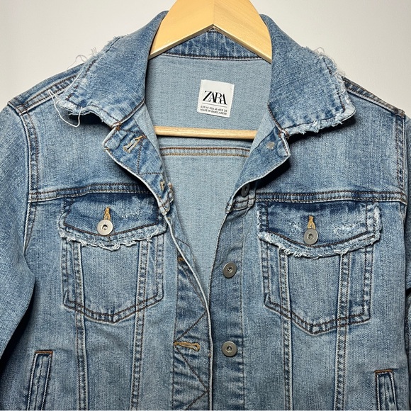 Zara Blue Denim Jacket for Women - Picture 5 of 8